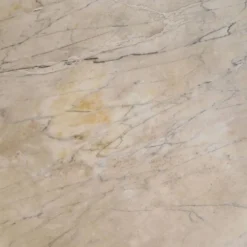 Table bistrot avec plateau en marbre et bordure en laiton, début du 20ème siècle
