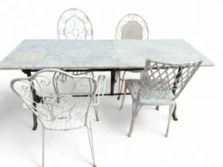 Table bistrot double fonte et marbre signé Rieux Lyon 1900