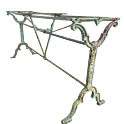 Table bistrot double fonte et marbre signé Rieux Lyon 1900