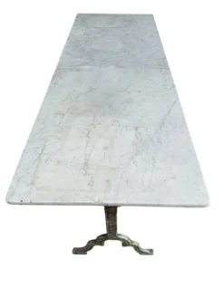Table bistrot double fonte et marbre signé Rieux Lyon 1900