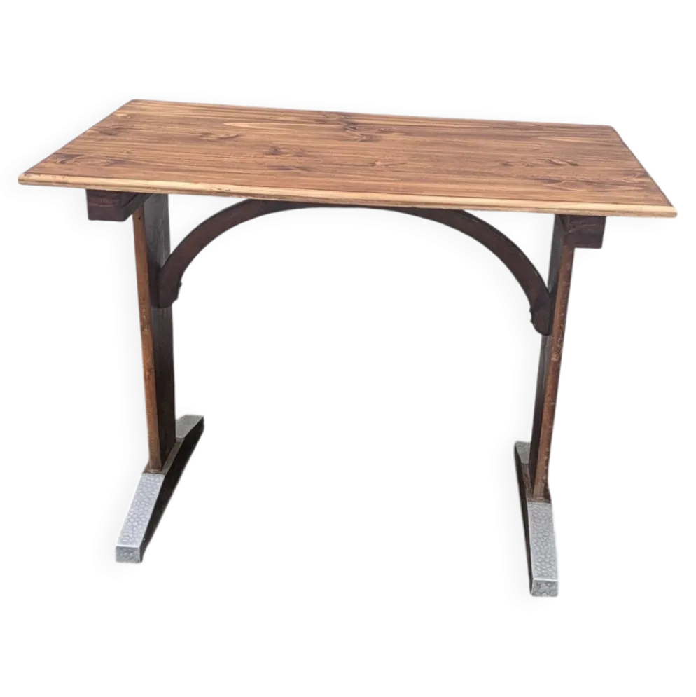 Table bistrot en bois et métal