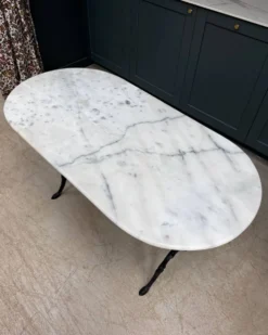 Table bistrot en fonte et marbre