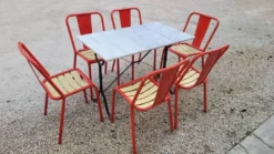 Table bistrot en marbre et fonte ancienne