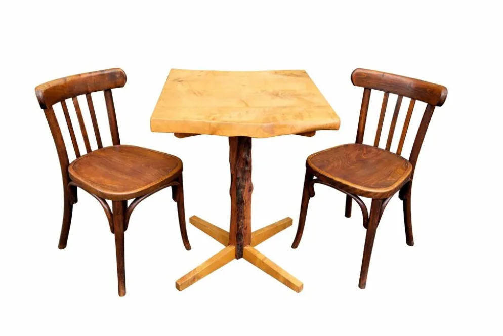 Table Bistrot en Orme vintage
