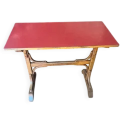 Table bistrot Formica rouge 1950