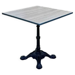 Table bistrot moderne, piétement fonte plateau stratifié