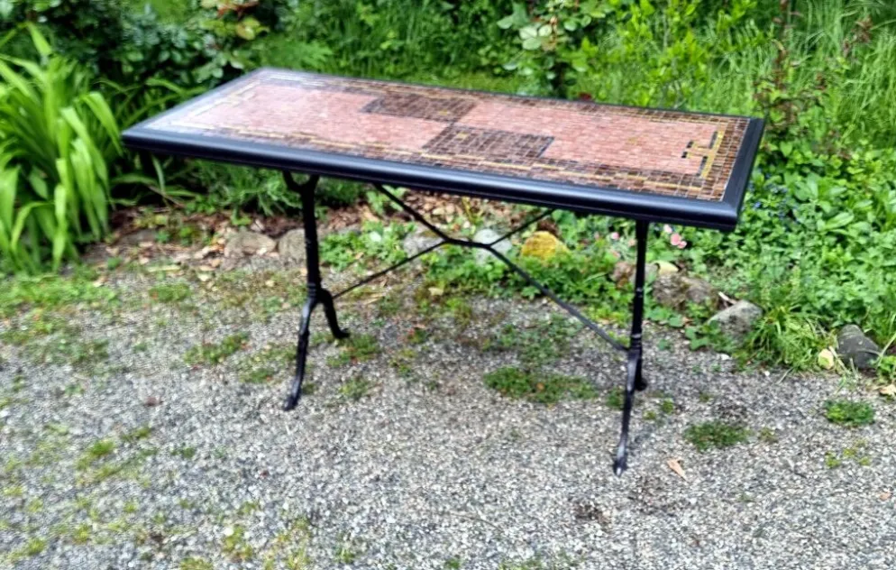 Table bistrot mosaïque de verre années 70