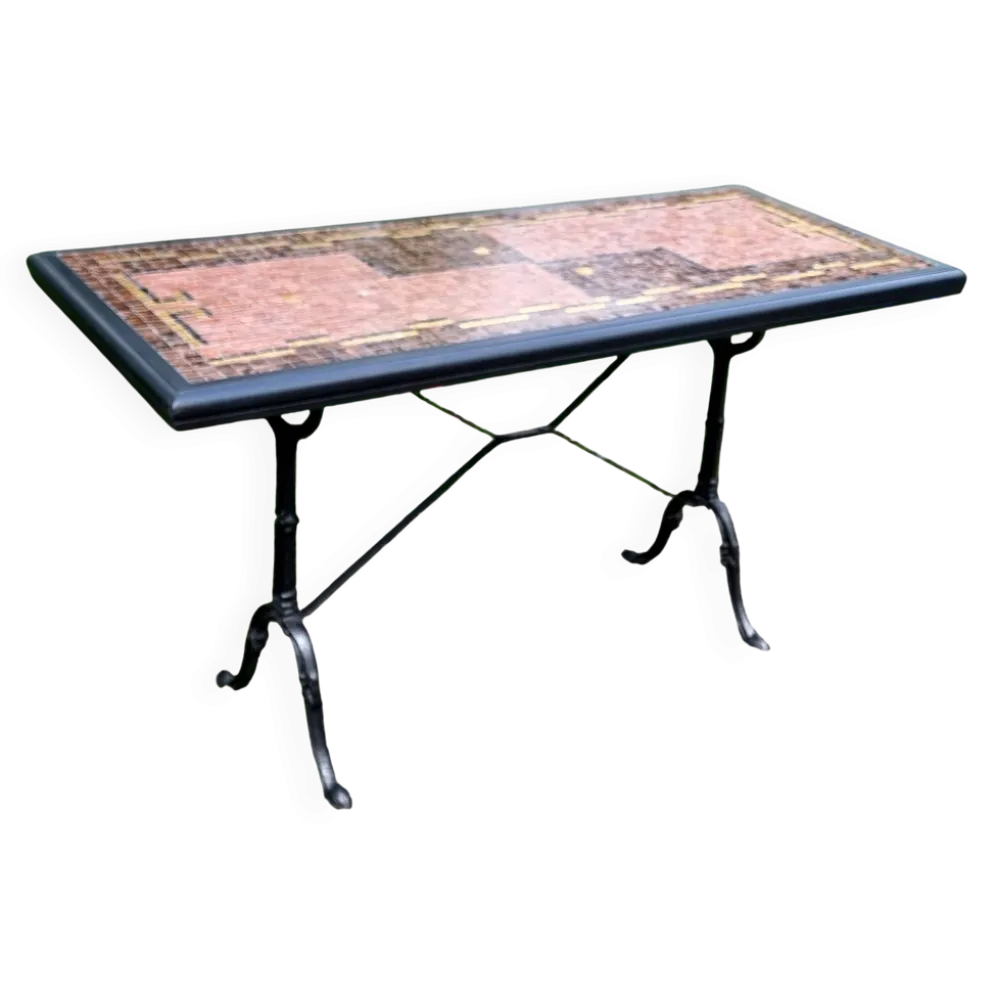 Table bistrot mosaïque de verre années 70