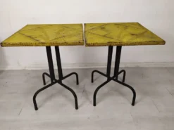 Table bistrot métal perforé vintage
