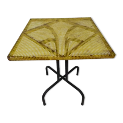 Table bistrot métal perforé vintage