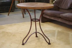 Table bistrot patinée plateau en chêne 1950’s
