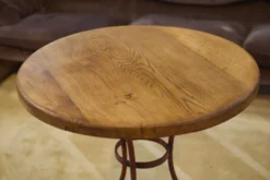 Table bistrot patinée plateau en chêne 1950’s