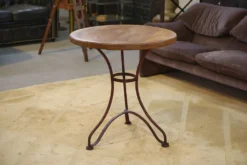 Table bistrot patinée plateau en chêne 1950’s