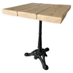 Table bistrot pied central en fonte style industriel