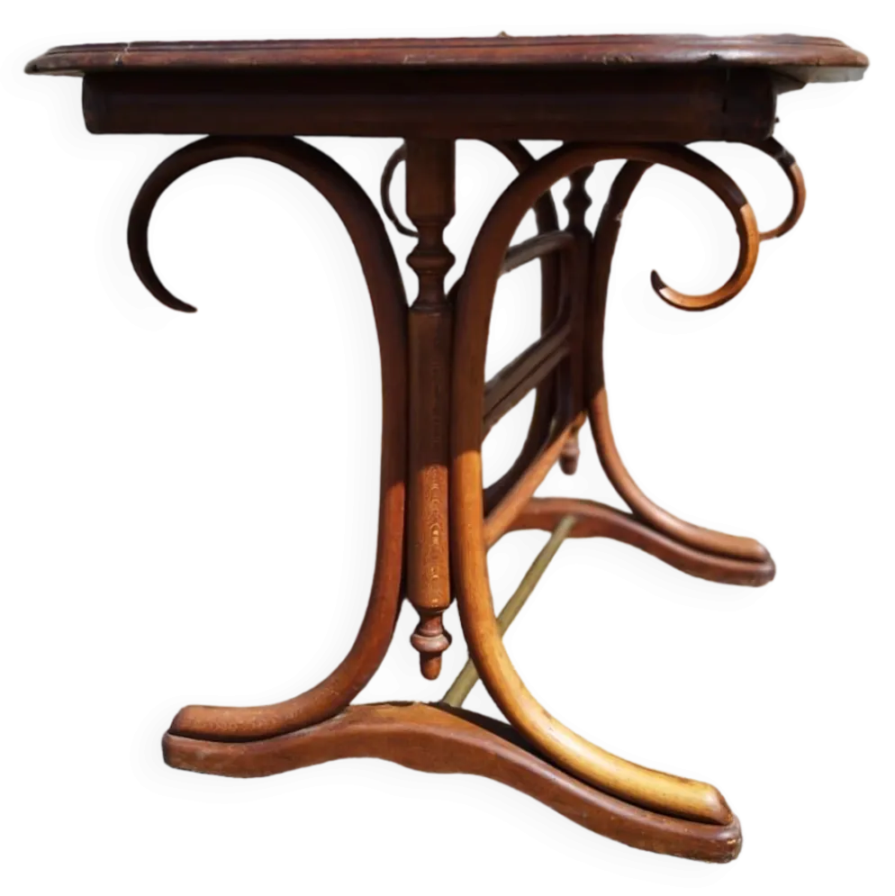 Table bistrot pieds en bois courbé