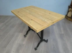 table bistrot piétement métal plateau rustique