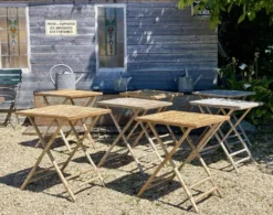Table bistrot pliable en bambou des années 1990