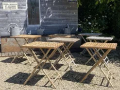 Table bistrot pliable en bambou des années 1990