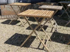 Table bistrot pliable en bambou des années 1990