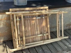 Table bistrot pliable en bambou des années 1990