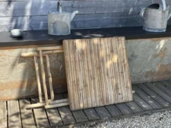 Table bistrot pliable en bambou des années 1990
