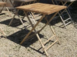 Table bistrot pliable en bambou des années 1990