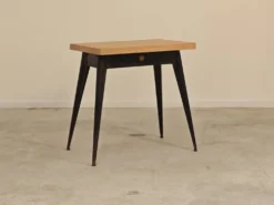 Table bistrot tolix T55 plateau chêne massif