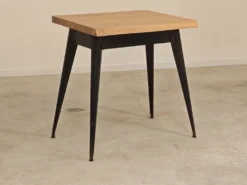 Table bistrot tolix T55 plateau chêne massif