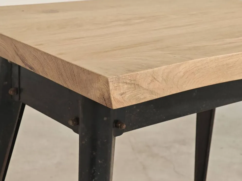 Table bistrot tolix T55 plateau chêne massif