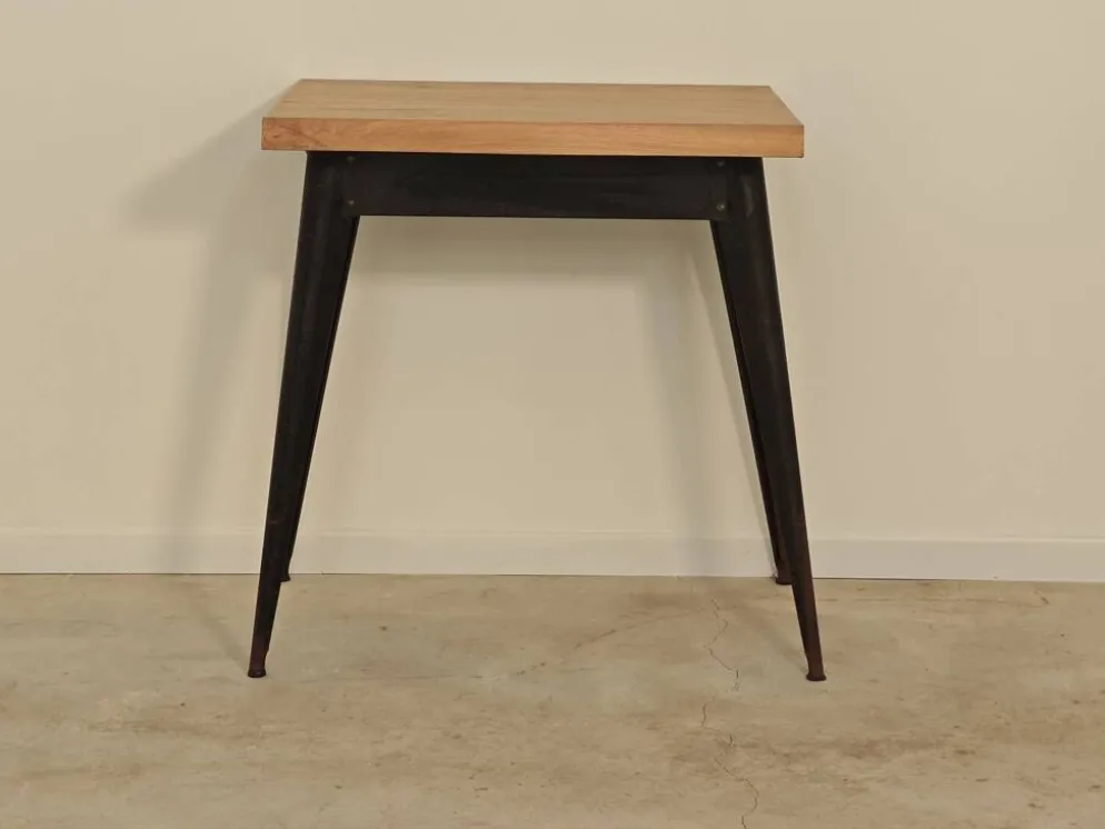 Table bistrot tolix T55 plateau chêne massif