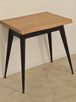 Table bistrot tolix T55 plateau chêne massif