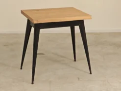 Table bistrot tolix T55 plateau chêne massif