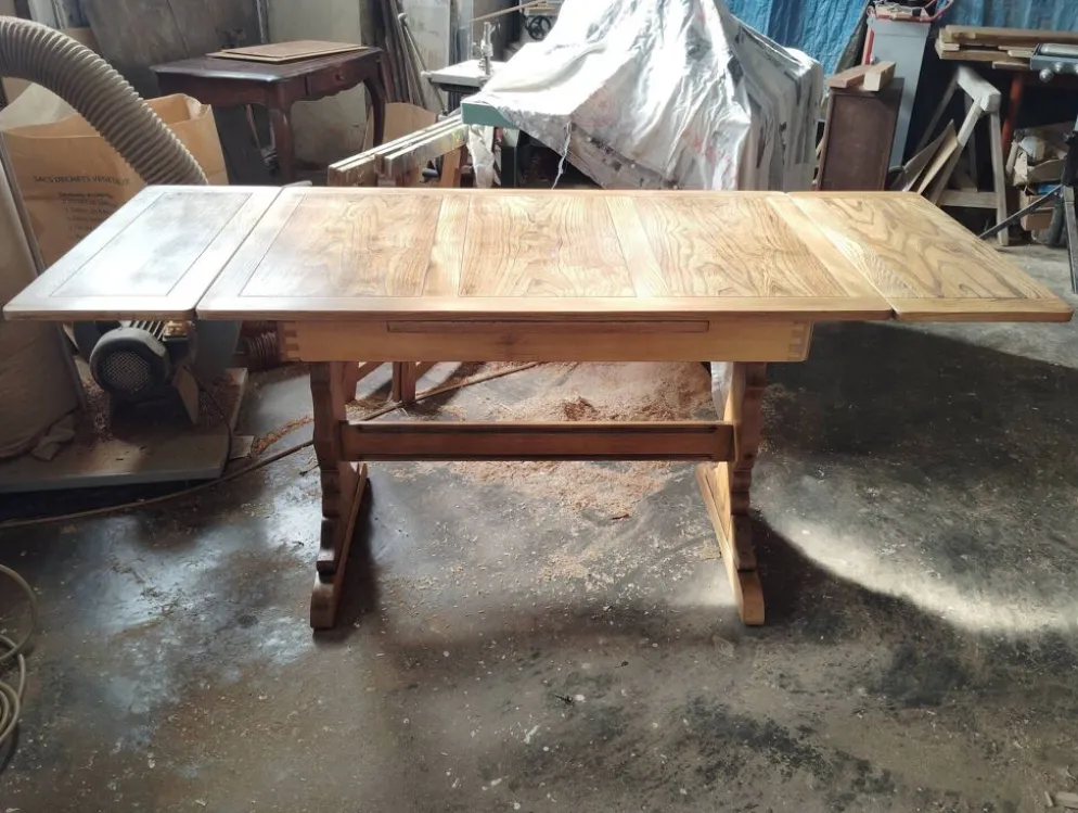 Table bistrot vintage anglaise à rallonges