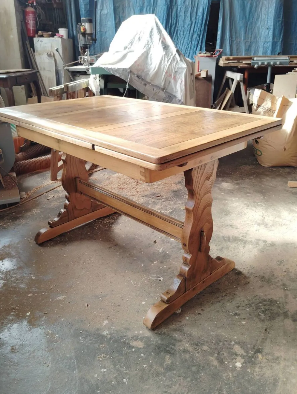 Table bistrot vintage anglaise à rallonges