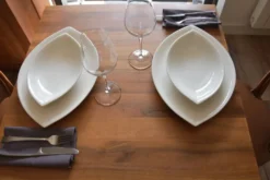 Table bois massif pied inox