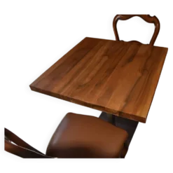 Table bois massif pied inox