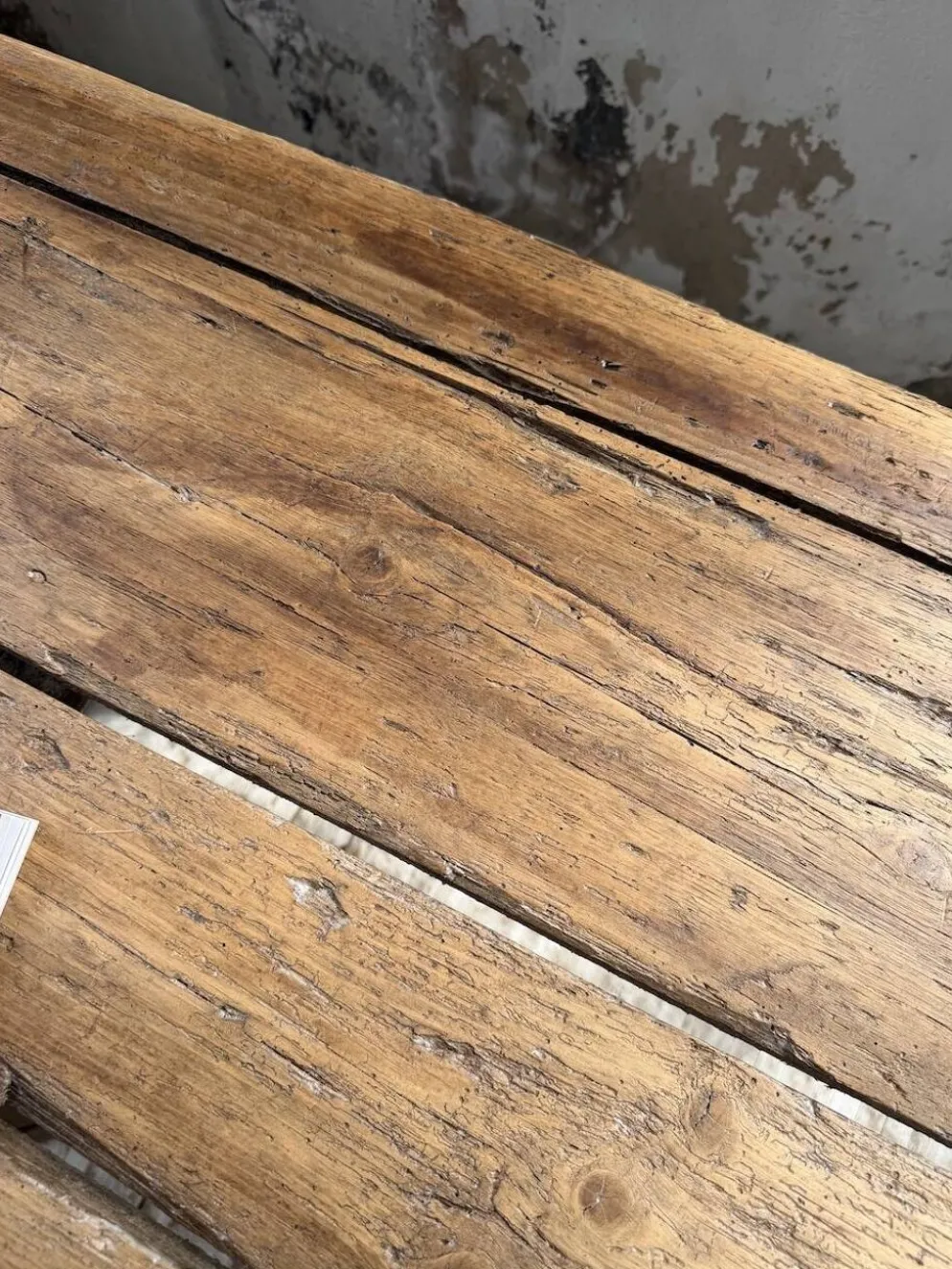 Table brutaliste art populaire XXL 3m5/4m pin et chêne
