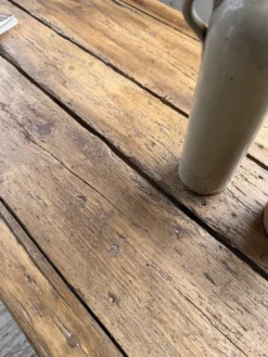 Table brutaliste art populaire XXL 3m5/4m pin et chêne