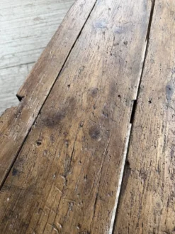 Table brutaliste art populaire XXL 3m5/4m pin et chêne