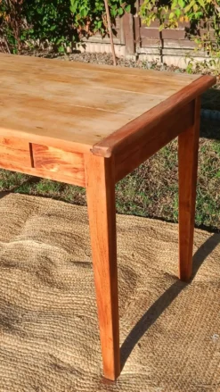 Table bureau bois brut