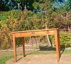 Table bureau bois brut
