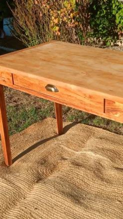 Table bureau bois brut