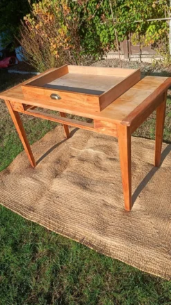 Table bureau bois brut