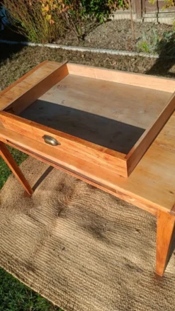 Table bureau bois brut
