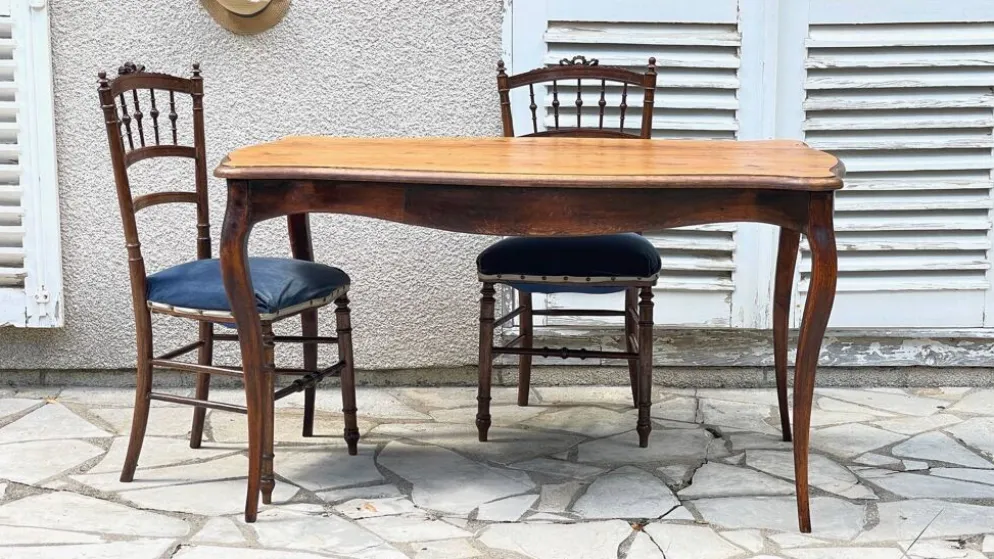 TABLE BUREAU Pieds Courbés