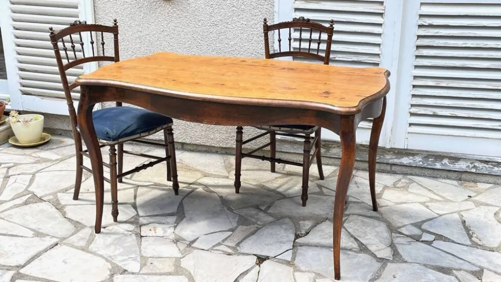 TABLE BUREAU Pieds Courbés