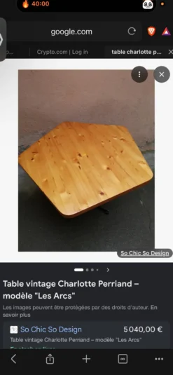 Table carré Charlotte Perriand