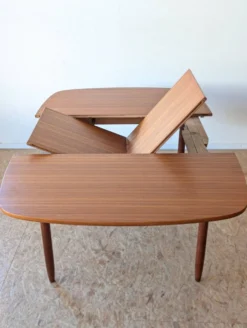 Table carrée teck scandinave extensible années 60