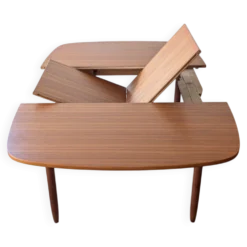 Table carrée teck scandinave extensible années 60