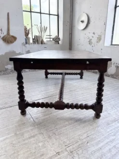 Table chêne massif 1900 style drapière XL 280cm avec allonges